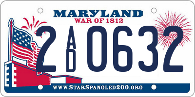 MD license plate 2AD0632