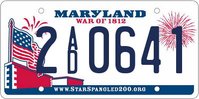 MD license plate 2AD0641