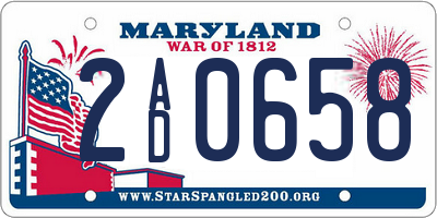 MD license plate 2AD0658