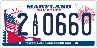 MD license plate 2AD0660