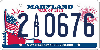MD license plate 2AD0676