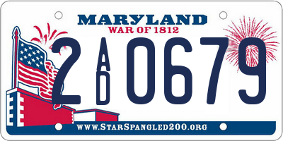 MD license plate 2AD0679