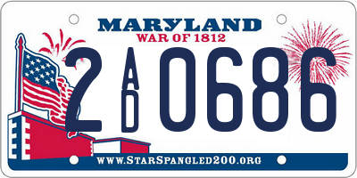 MD license plate 2AD0686