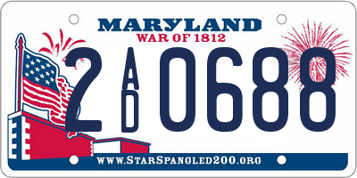 MD license plate 2AD0688