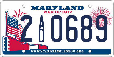 MD license plate 2AD0689