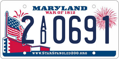 MD license plate 2AD0691