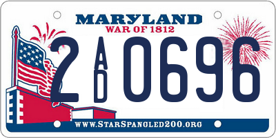 MD license plate 2AD0696