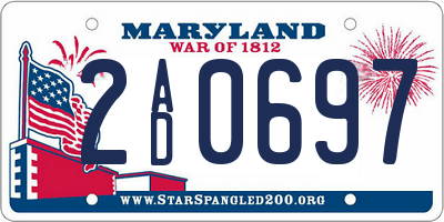 MD license plate 2AD0697