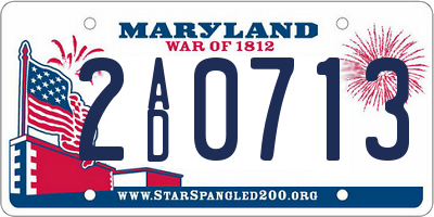 MD license plate 2AD0713