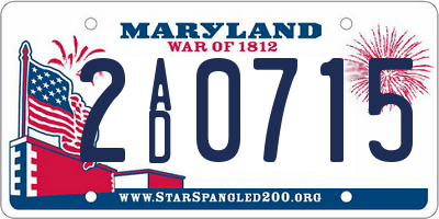 MD license plate 2AD0715