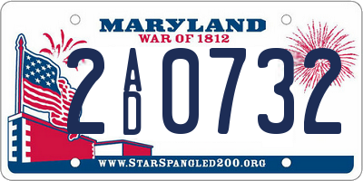 MD license plate 2AD0732