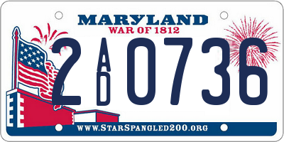 MD license plate 2AD0736