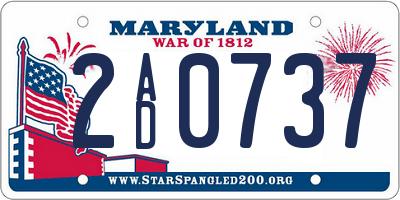 MD license plate 2AD0737