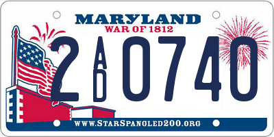 MD license plate 2AD0740