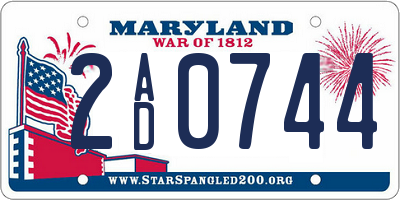 MD license plate 2AD0744
