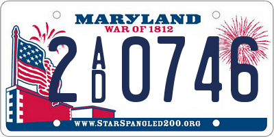 MD license plate 2AD0746