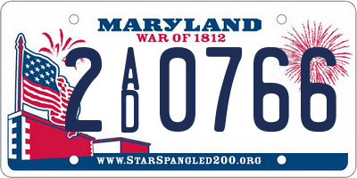 MD license plate 2AD0766