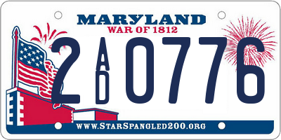MD license plate 2AD0776