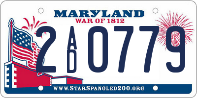 MD license plate 2AD0779