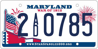 MD license plate 2AD0785
