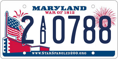 MD license plate 2AD0788