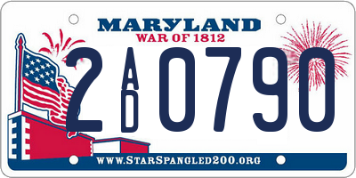 MD license plate 2AD0790