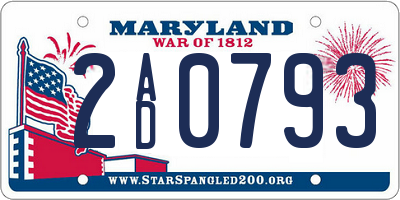 MD license plate 2AD0793