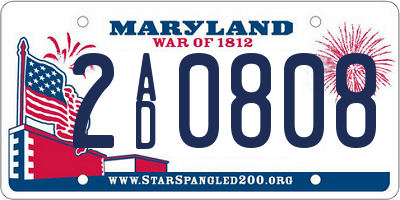 MD license plate 2AD0808