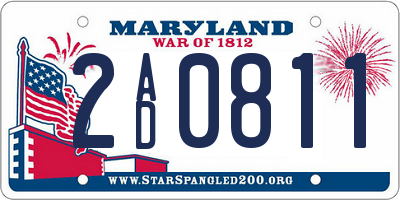 MD license plate 2AD0811