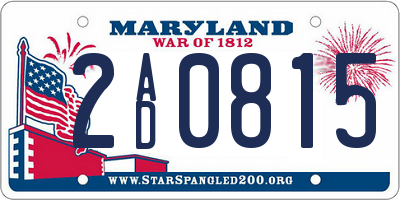 MD license plate 2AD0815