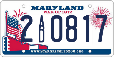 MD license plate 2AD0817