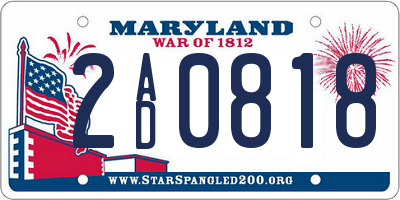 MD license plate 2AD0818