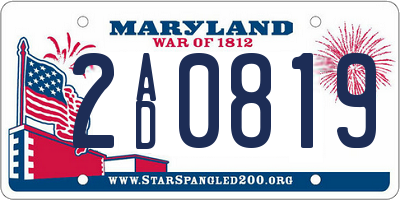 MD license plate 2AD0819