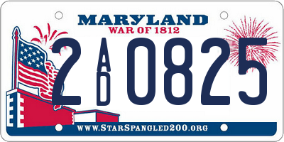 MD license plate 2AD0825