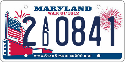 MD license plate 2AD0841