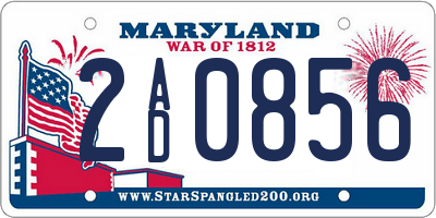 MD license plate 2AD0856