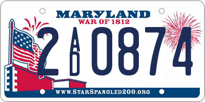 MD license plate 2AD0874