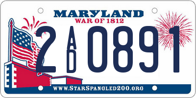 MD license plate 2AD0891