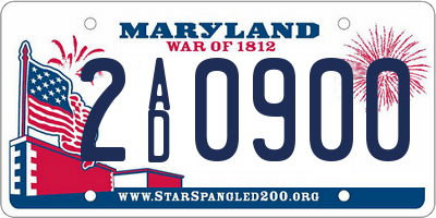 MD license plate 2AD0900