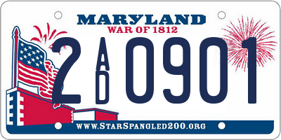 MD license plate 2AD0901