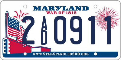 MD license plate 2AD0911