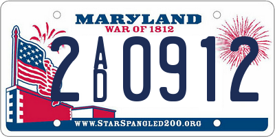 MD license plate 2AD0912