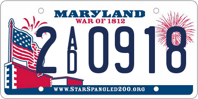 MD license plate 2AD0918