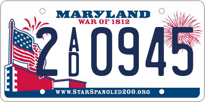 MD license plate 2AD0945
