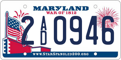 MD license plate 2AD0946