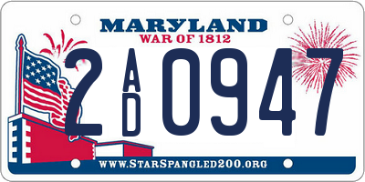 MD license plate 2AD0947