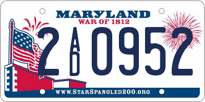 MD license plate 2AD0952