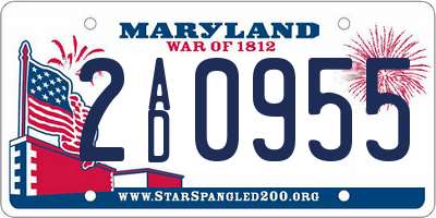 MD license plate 2AD0955