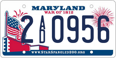 MD license plate 2AD0956