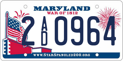 MD license plate 2AD0964